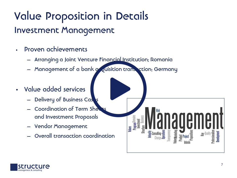 Value Proposition STRUCTURE M&C Invest Management 2013